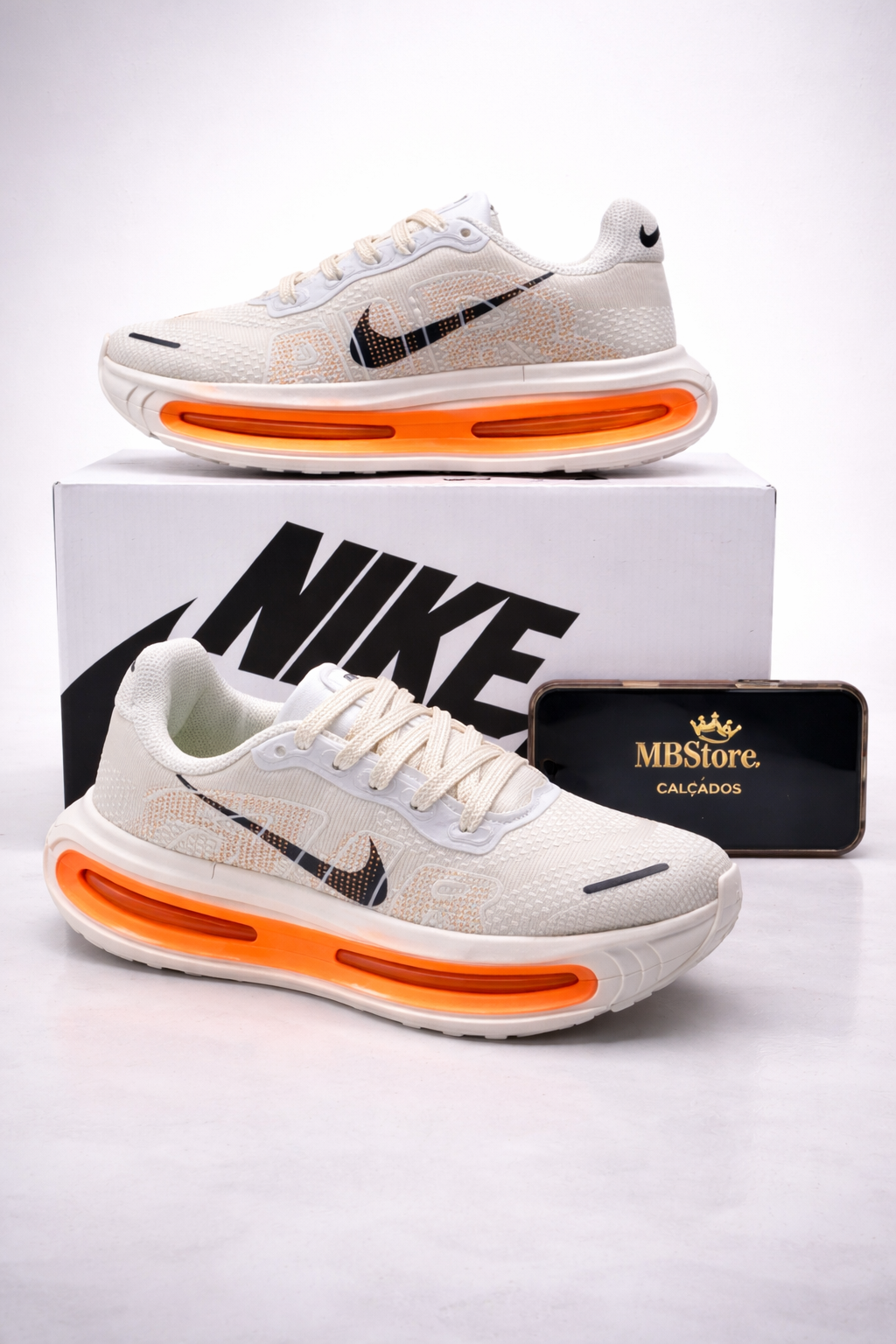 Tênis Nike Vomero Premium Branco Laranja