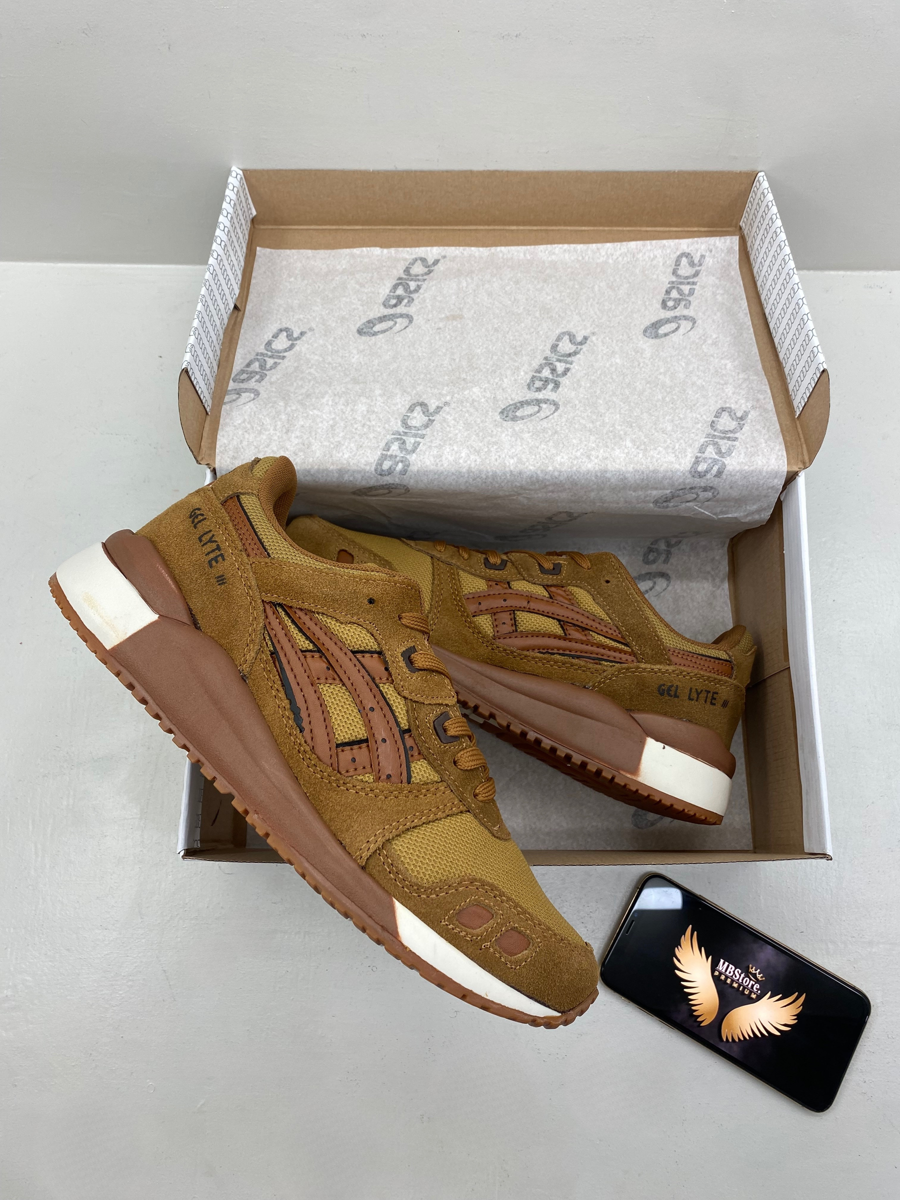 Tênis Masculino Asics Gel-Lyte III Caramelo Premium em Couro