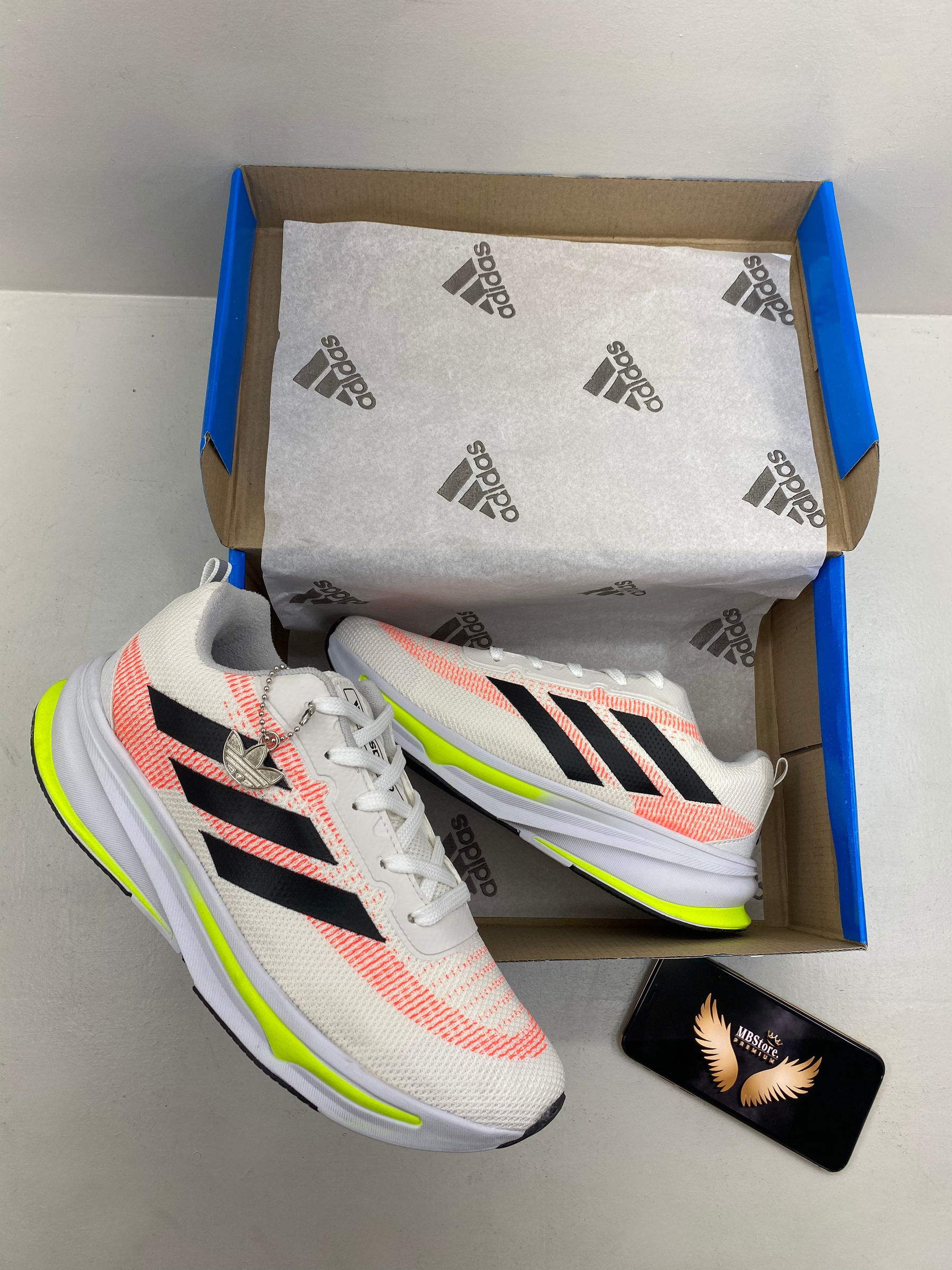 Adizero Boston 10 Branco/Laranja