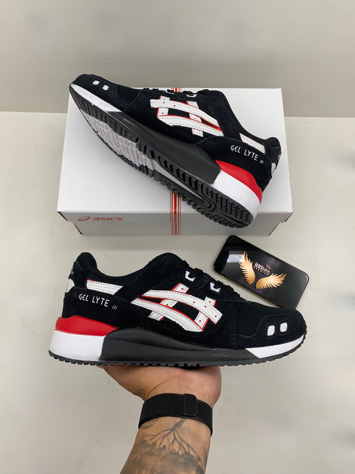 Tênis Masculino Asics Gel-Lyte III Preto Premium em Couro