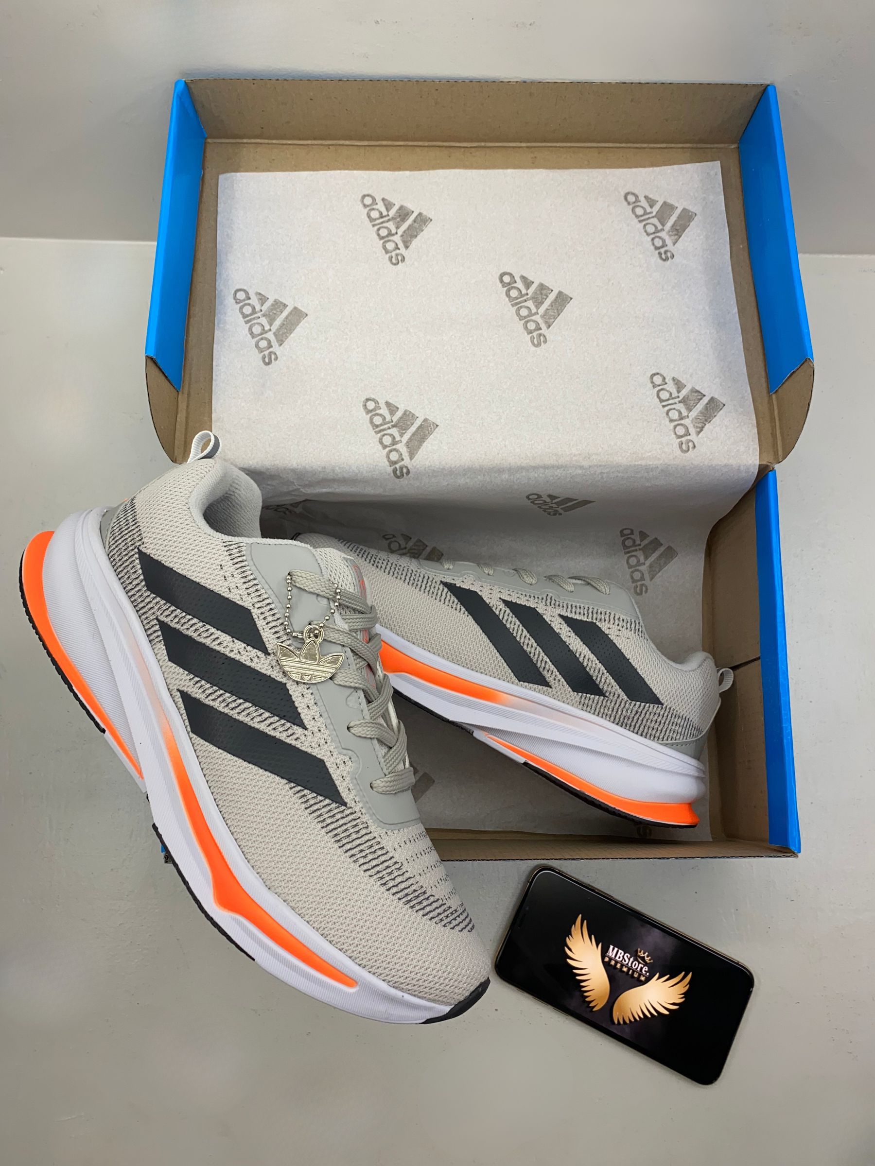Adizero Boston 10 Cinza/Laranja