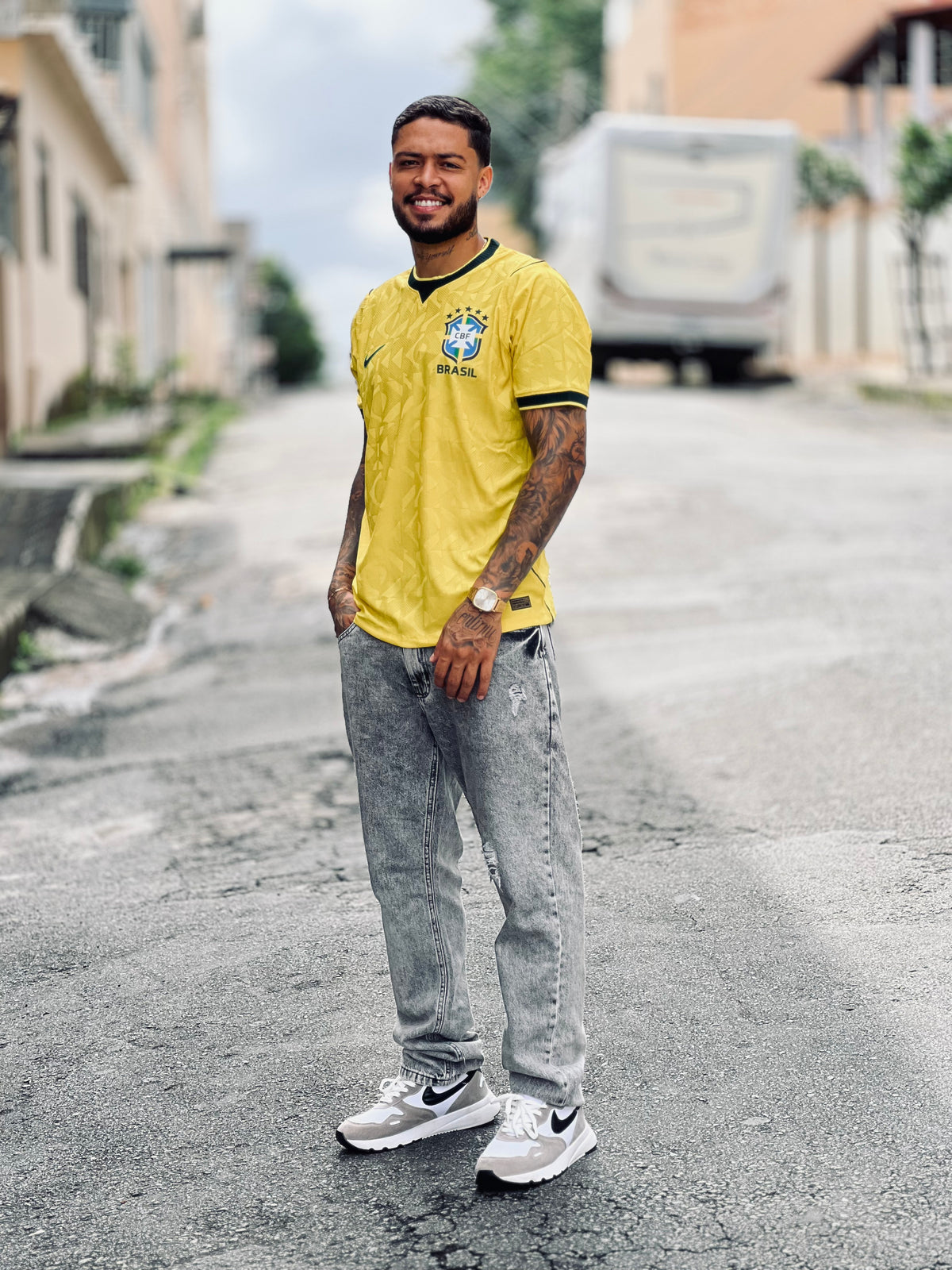 Camisa Versão Jogador Tailandesa Amarela copa 2026