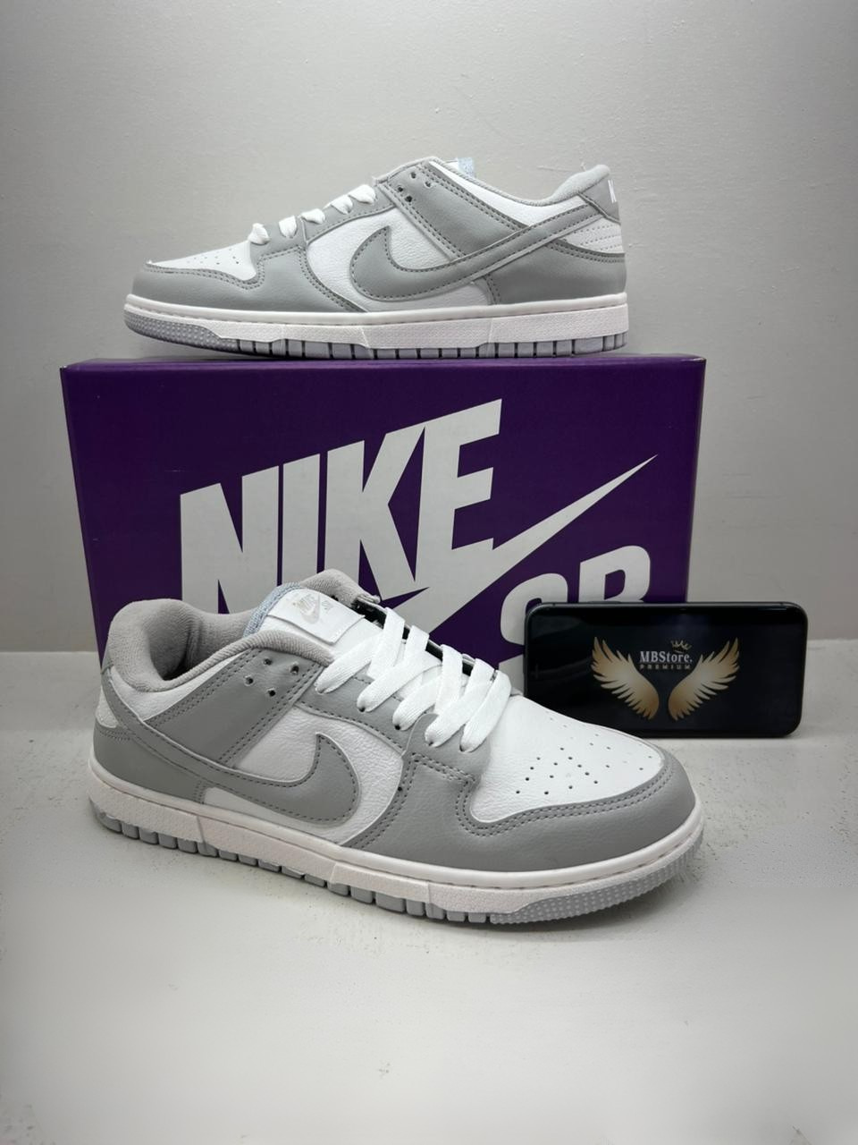 Dunk low Branco/Cinza