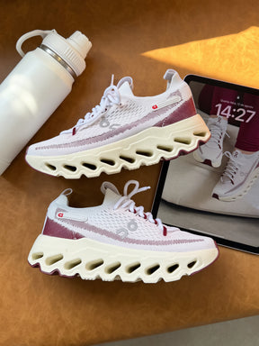 Tênis Unissex On Cloud Knit Branco Bordo