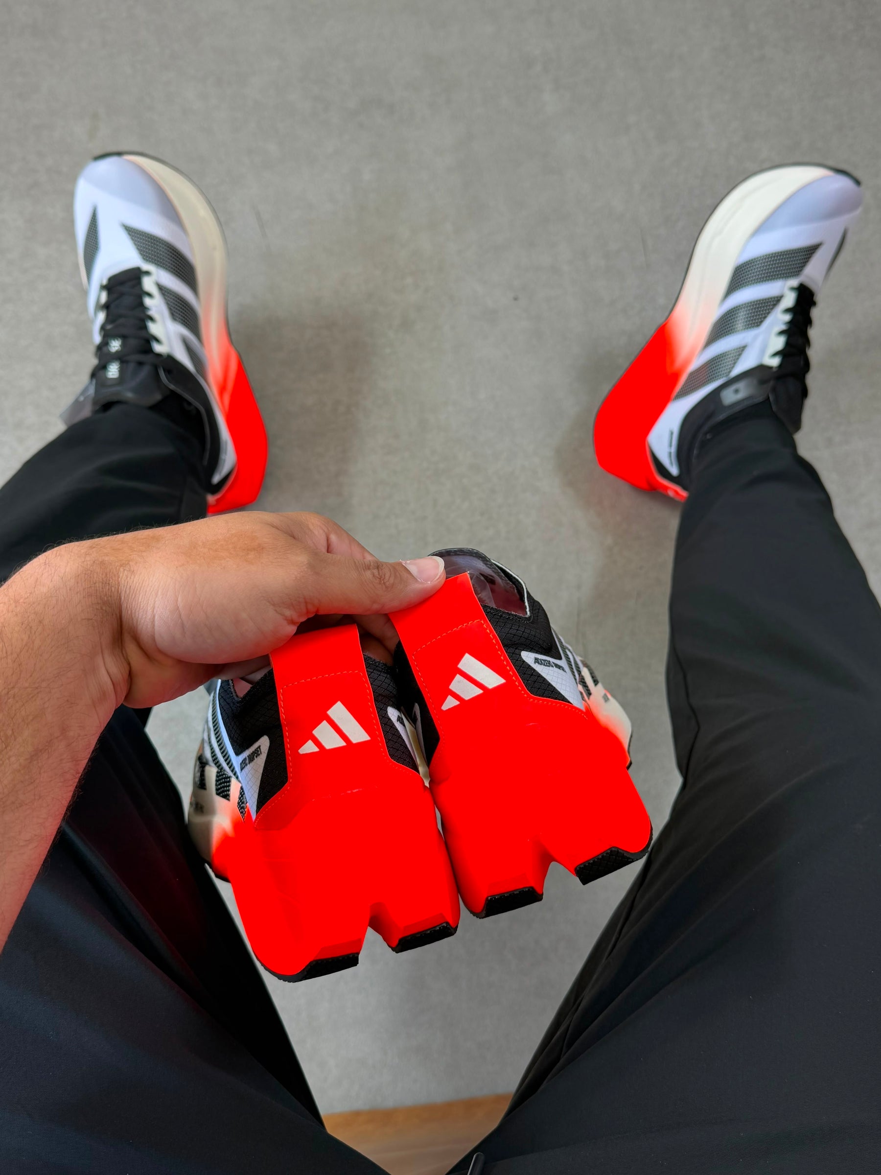 Tênis Adizero Dropset Branco Preto Vermelho