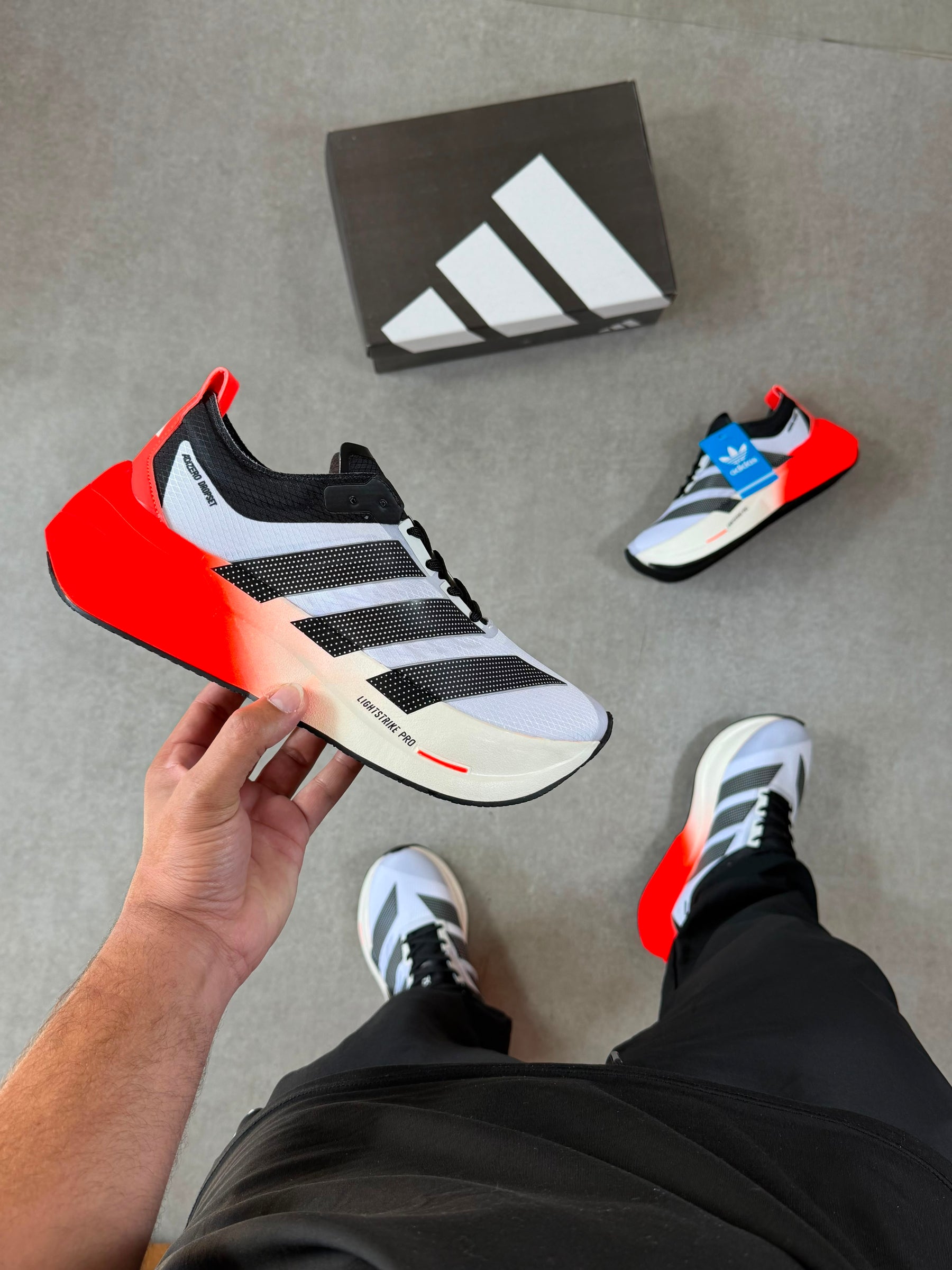 Tênis Adizero Dropset Branco Preto Vermelho