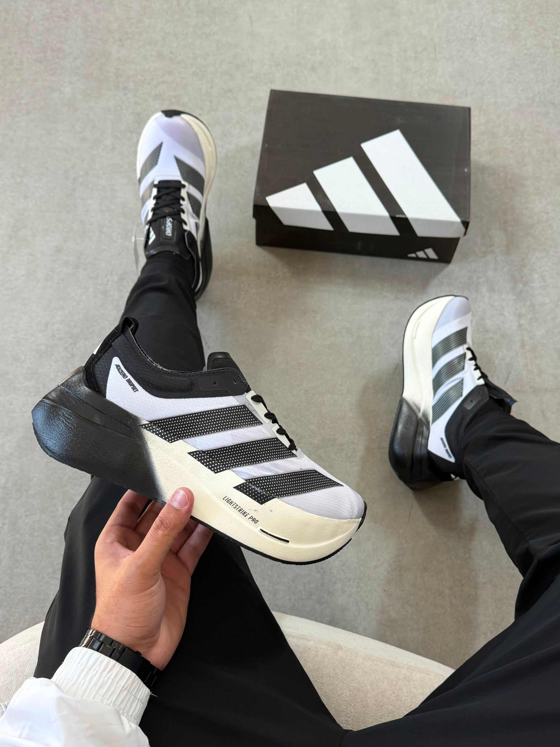 Tênis Adizero Dropset Branco Preto Preto