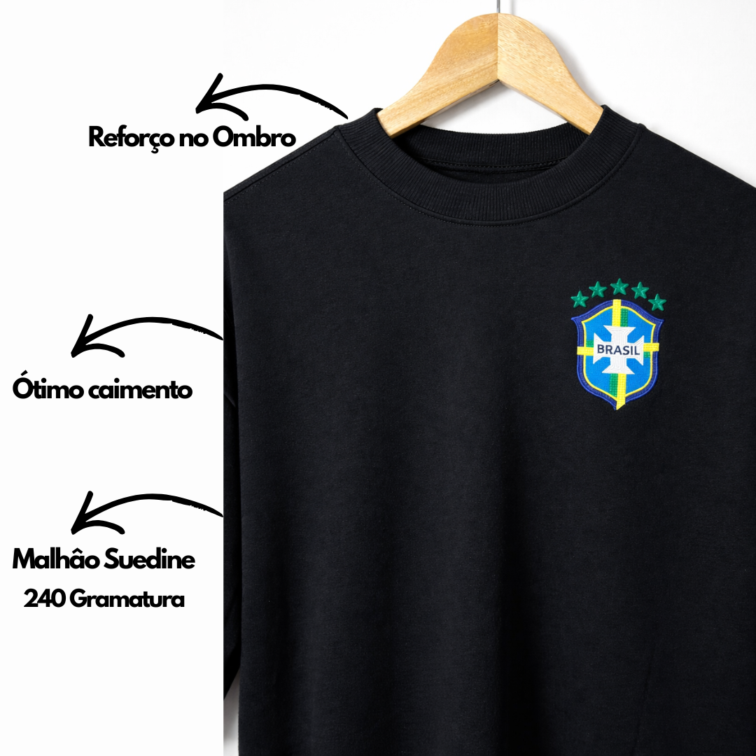Camiseta Streetwear Oversized Brasil estampa Basica