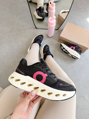Tênis On Cloud Importado Preto Rosa feminino