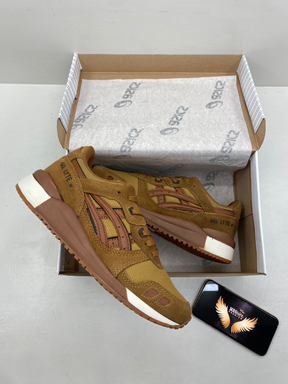 Tênis Masculino Asics Gel-Lyte III Caramelo Premium em Couro