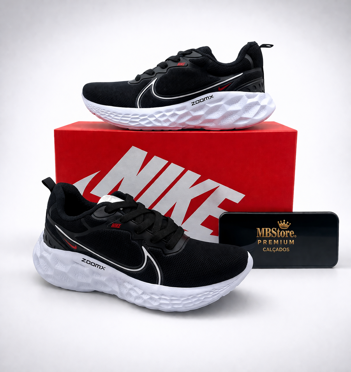 Tênis Masculino Nike React Infinity Run fk 4 Preto Branco