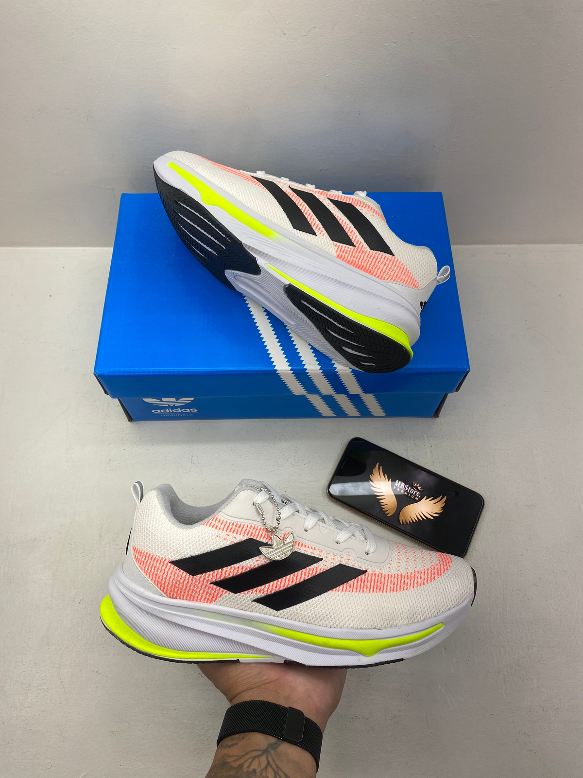 Adizero Boston 10 Branco/Laranja