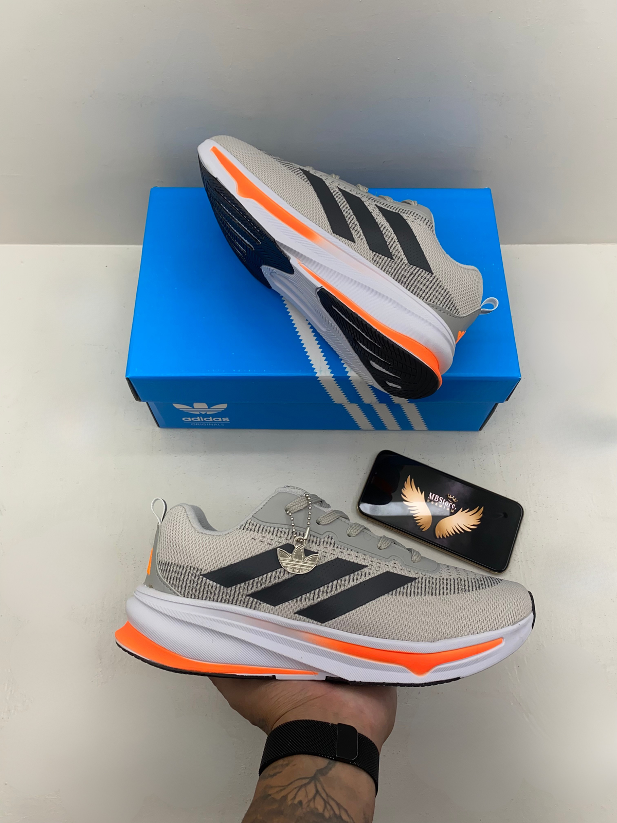 Adizero Boston 10 Cinza/Laranja