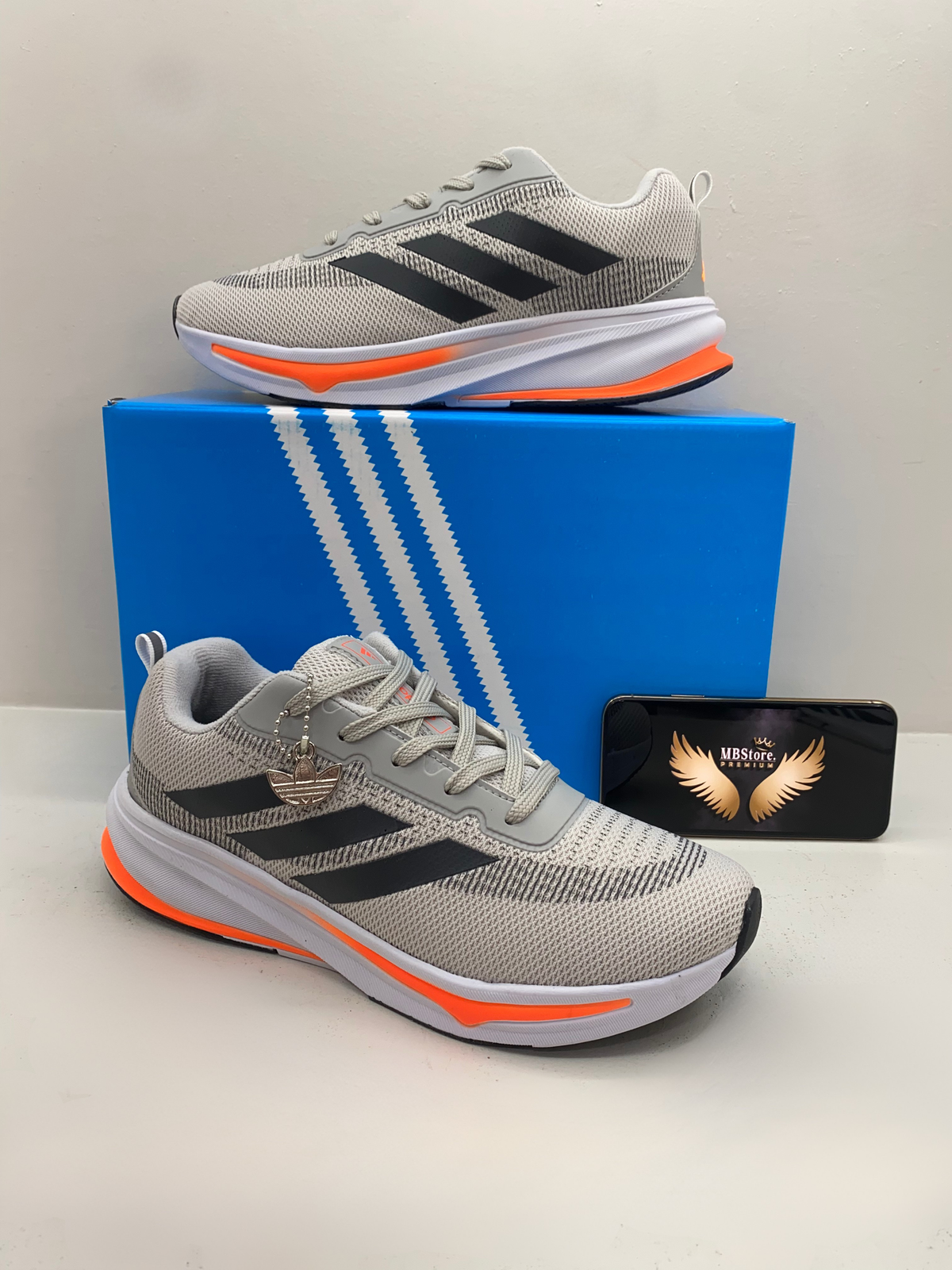 Adizero Boston 10 Cinza/Laranja