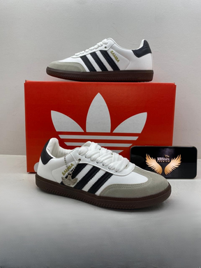 Adidas Samba Feminino Preto-Branco (EM COURO) DOIS CADARÇOS