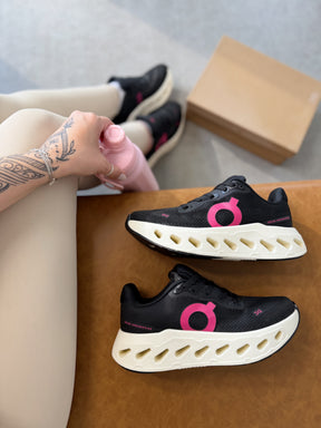 Tênis On Cloud Importado Preto Rosa feminino
