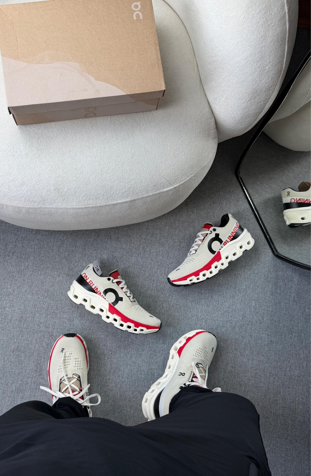 Tênis On Cloud Running Off White Vermelho Premium