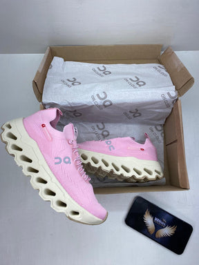 Tênis Unissex On Cloud Knit Rosa-Branco Premium