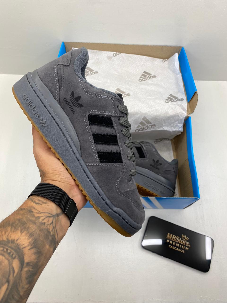 Tênis Masculino Adidas Fórum V2 Grafite Premium