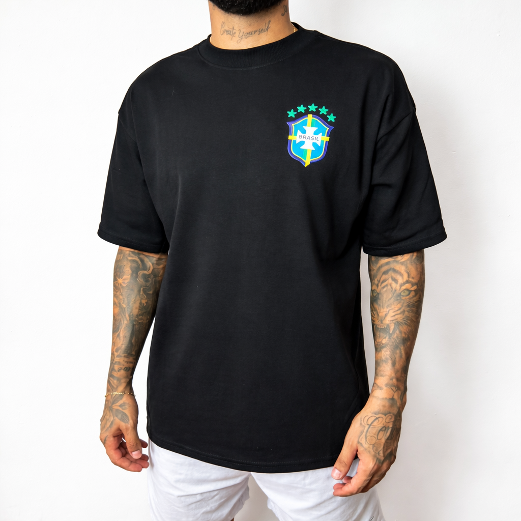 Camiseta Streetwear Oversized Brasil estampa Basica